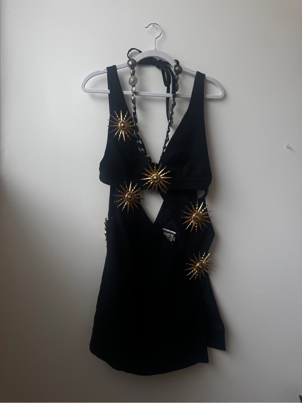 Fausto Puglisi Runway Embellished Cutout Mini Medallion Dress - Picture 2 of 9